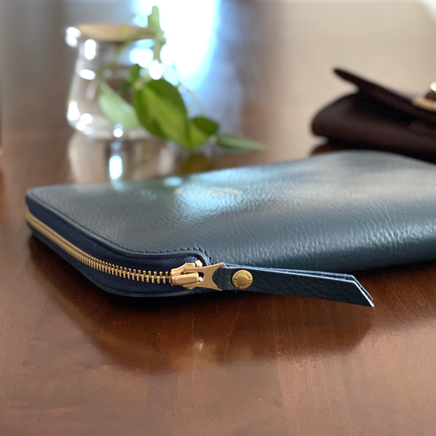 [TSL] Leather Zip Organizer // Navy