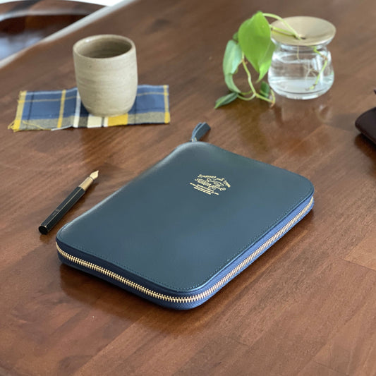 [TSL] Leather Zip Organizer // Navy